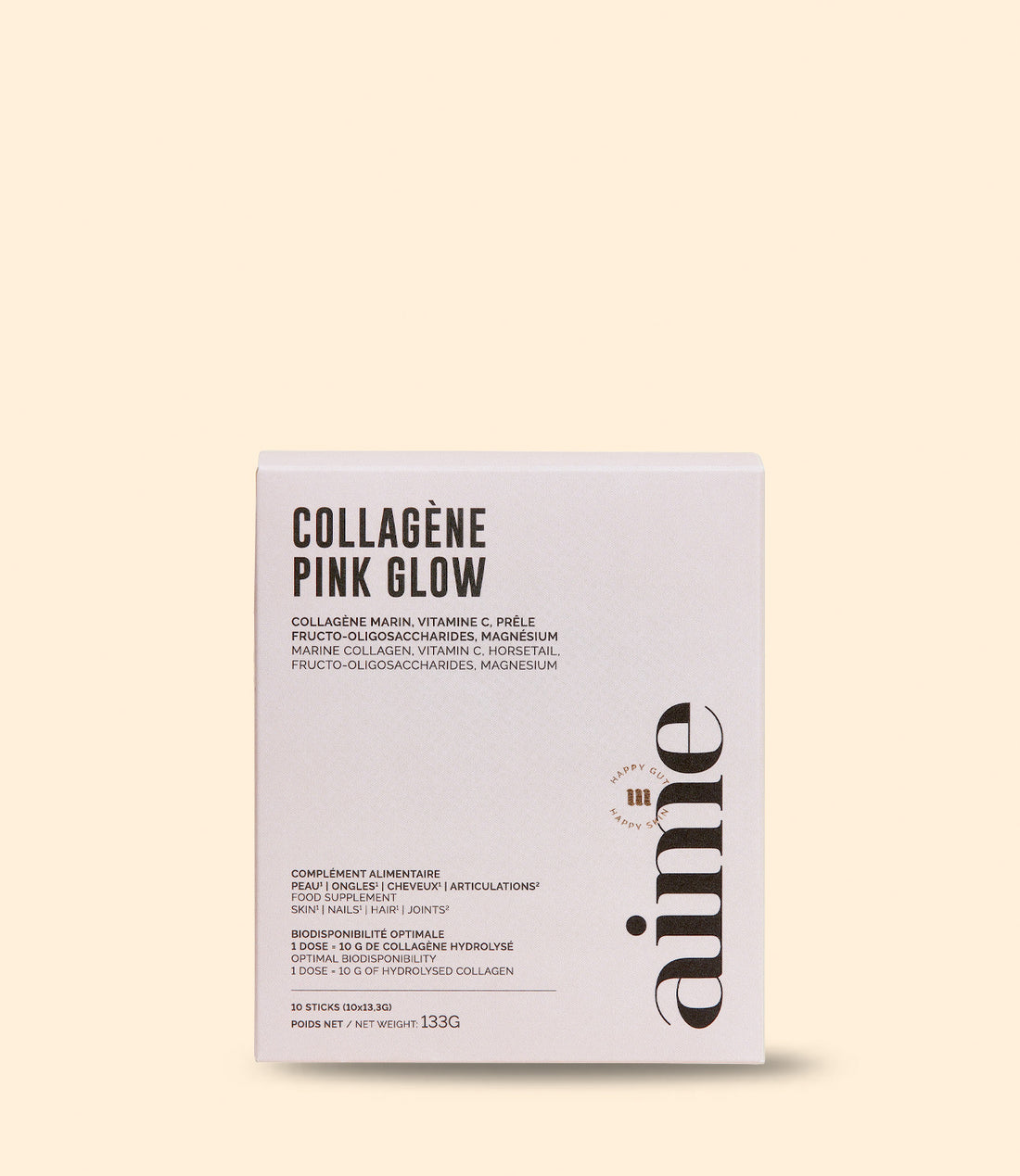 boîte collagène pink glow par aime 10 sticks