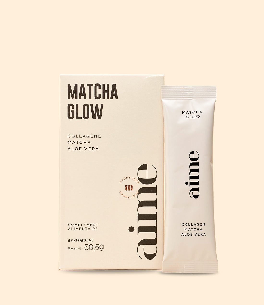 Complément Alimentaire Matcha Glow 5 sticks par Aime Skincare 58,5g
